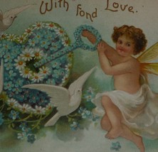 U/S Ellen Clapsaddle Cupid, Key, Lock, Flowers, Doves Antique Valentine Postcard - £15.81 GBP