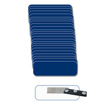 50 Blank 1 X 3 Blue / White Name Badge Kit (A) Tags 1/4&quot; Corners Magnets Labels - £94.23 GBP