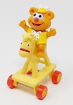 Muppet Babies McDonald&#39;s Happy Meal Toy 1987 VTG Baby Fozzie w Hobbyhorse Wheels - £2.58 GBP
