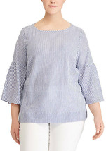 New Ralph Lauren Blue White Cotton Blouse Tunic Size 1 X 2 X Women $109 - £48.24 GBP