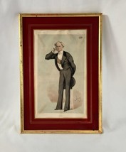 Antique 1875 Framed Vanity Fair Lithograph Print Caricature By Ape Colossus - £29.92 GBP