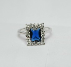 925 Argent Solide Naturel Certifié 6 Carat Saphir Bleu Fiançailles Bague - £55.02 GBP+