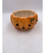 Porcelain Bowl Orange Jack O Lantern Face No Chips or Cracks - $8.60