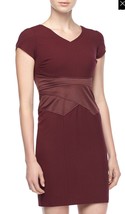 NWT Women&#39;s Marc New York Cranberry Satin Waist Short Sleeve Dress Size 10 - £27.23 GBP