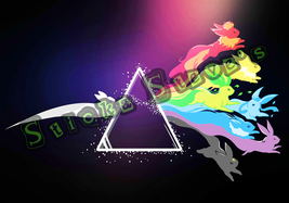 Hip Cool Floyd Pink Bunny Rabbits Rainbow Color Vinyl Sticker Decal - $5.93