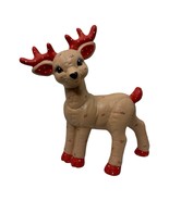 Vintage Hand Painted Kimple Mold Christmas Reindeer Figurine Ceramic Xma... - $28.05