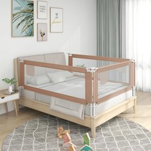 Toddler Safety Bed Rail Taupe 140x25 cm Fabric - £25.84 GBP