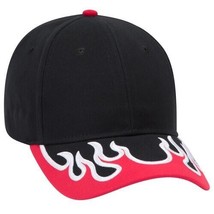 New Fire Biker Fashion Flame Black Red 6 Panel Low Profile Baseball Hat - £11.14 GBP