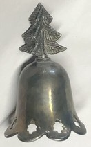 India Silver Overlay Brass Bell Christmas Tree Handle &amp; Open Cut Rim - £8.03 GBP