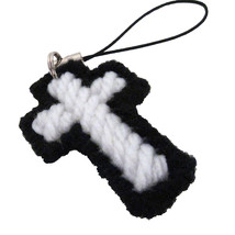 Black and White Christian Cross Charm Set - $12.50