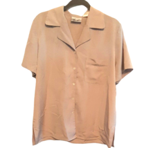 16W Beige Tan Collared Blouse Button Up Kathie Lee Brand Short Sleeve CLEARANCE - £8.18 GBP