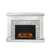 Laksha 48&quot; Fireplace, Mirrored &amp; Stone - $1,156.00