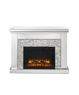 Laksha 48&quot; Fireplace, Mirrored &amp; Stone - $21,279.10 MXN