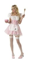 Adult Miss Muffet Costume Corset Style Dress Small 6-8 Pink White Gingha... - $453.09 MXN