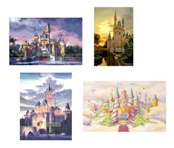 4 Sets Disney Castle Cross Stitch Pattern Patterns - £10.14 GBP