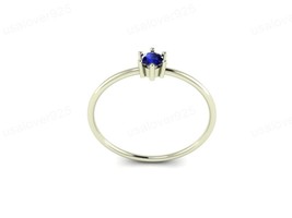 Blue Sapphire Gemstone 925 Sterling Silver Handmade Unique Women Ring Jewelry - £41.12 GBP