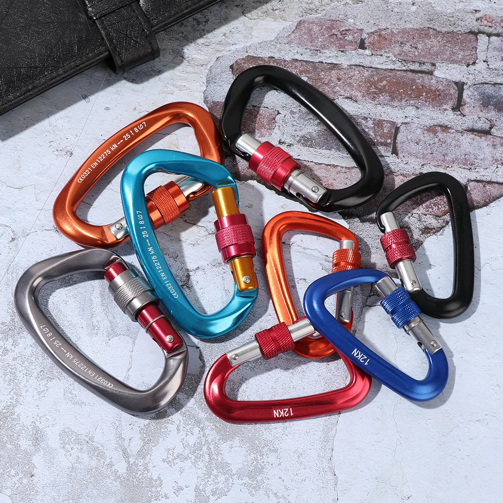 12/24/25KN Professional Safety Carabiner D Shape Key Hooks Climbing Security - £9.19 GBP+