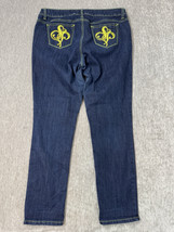 Southpole Jeans Womens 18 36x31 y2k Embroidered Green Bootcut Rap Hip Ho... - $29.69