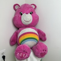 Care Bear Jumbo XL  Plush Cheer Bear  32” Pink Rainbow Basic Stuffed Animal 2015 - £65.43 GBP