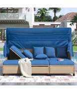 TOPMAX 4-PC UV-Proof Wicker Patio Sofa Set w/ Canopy &amp; Lifting Table - €678,53 EUR