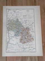 1887 Antique Original Map Of Department Of Isere Grenoble / France - £23.17 GBP