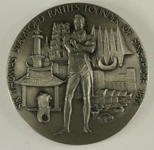 1980 Selangor Pewter SINGAPORE Founder Token Sir Thomas Stamford Raffles 2.75&quot; - £23.15 GBP