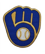 Milwaukee Brewers Glove World Series MLB Baseball Embroidered Iron On Patch - £4.34 GBP