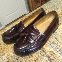 Cole Haan Men&#39;s Pinch Tassel Loafers Dress Shoes Burgundy Leather 03507 Sz 10 3E - £61.50 GBP