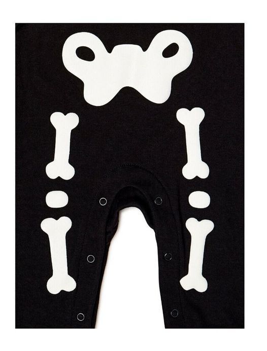 Way To Celebrate BB Skeleton Romper Happy Halloween Size 6-9 Months Color Black Item image 4