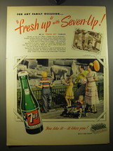 1950 7up Soda Ad - For any family occasion.. Fresh up with Seven-up - £14.54 GBP