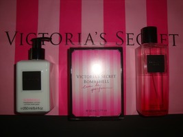 Victoria&#39;s Secret 3 Piece Set Bombshell Eau De Parfum 1.7 Oz PERFUME/LOTION/MIST - £82.89 GBP