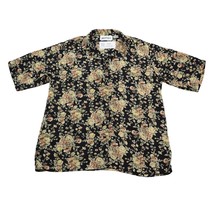 Yves St Clair Shirt Womens 10 Multicolor Short Sleeve Collared Floral Blouse - $18.69