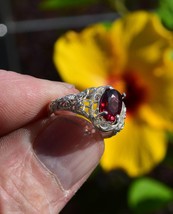 Garnet Ring Size 7, Rhodolite Garnet.  2.3cwt. Natural Earth Mined . 8.8x6.5 mm. - £101.02 GBP