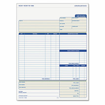 TOPS Snap-Off Job Invoice Form 8 1/2 x 11 5/8 Three-Part Carbonless 50 Forms - £42.11 GBP