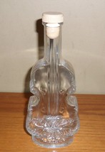 Vintage Clear Glass Bass Cello Violin Bottle W Tapi Group Soft Plastic Lid - £19.18 GBP