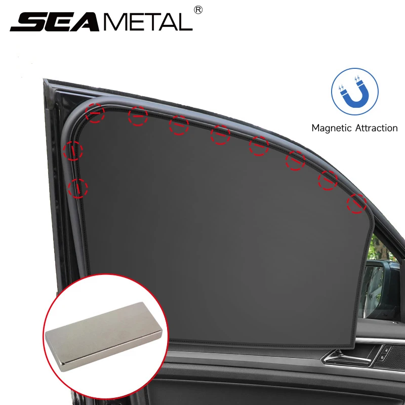 Magnetic Car Sun Shade UV Protector Car Curtain Cover Side Window Sunshade Mesh - £12.06 GBP+