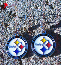 Pittsburgh Steelers Dangle Earrings, Sports Earrings, Football Fan Earri... - £3.12 GBP