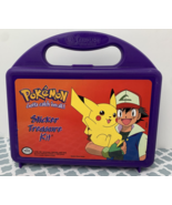 EMPTY - Vintage Pokemon Sticker Treasure Kit Carrying Case 1999 Pikachu Ash - £10.27 GBP