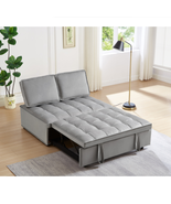 Convertible Sleeping Sofa Bed, Modern Velvet Fabric Double Seat Sofa Bed - $457.76 CAD