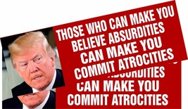 ANTI TRUMP Bumper Sticker or Magnet Pair of &quot;COMMIT ABSURDITIES&quot; Decal o... - £4.78 GBP+