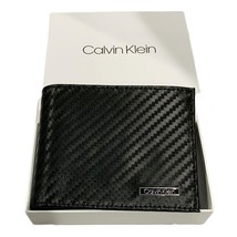 Nwt Calvin Klein Msrp $69.99 Rfid Protection Men&#39;s Black Leather Bifold Wallet - £29.89 GBP