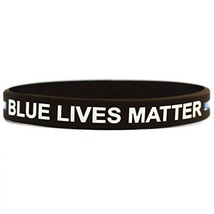 XL 9 Inch Blue Lives Matter Wristband with Thin Blue Line by SayitBands - £2.27 GBP