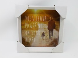 Sixtrees 8&quot; x 8&quot; Framed Wall Art - New - Dogs Leave Pawprints on Your Heart - £11.92 GBP