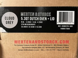 Merten &amp; Storck 5.3qt Enameled Iron Dutch Oven  Cloud Grey Thinner and Stronger - £97.47 GBP