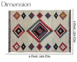 Rugs Wool Jute Kilim Accent Vintage Nordic Dhurrie Runner Oriental Bohemian Rugs - £51.46 GBP+