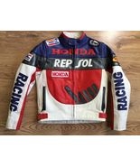 New Men Honda Repsol Vintage Style Customized Motorcycle Racing Leather ... - £141.56 GBP