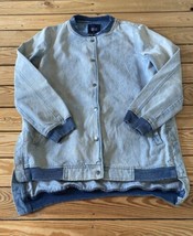 Zara Women’s Snap front Long denim jacket size M Blue BE - £27.24 GBP