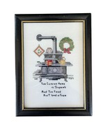 Framed Cross-stitch Needlepoint THE CUISINE HERE IS SUPERB.... 6 x 8 inches - £27.21 GBP