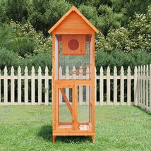 vidaXL Bird House Brown, Green Solid pine wood, plywood, wire mesh Large - $4,570.08 MXN