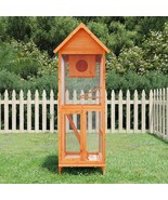 vidaXL Bird House Brown, Green Solid pine wood, plywood, wire mesh Large - $4,549.29 MXN